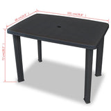 Garden Table Anthracite 101x68x72 cm Plastic