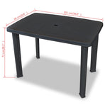Garden Table Anthracite 101x68x72 cm Plastic