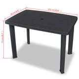 Garden Table Anthracite 101x68x72 cm Plastic - 45-Degree Angle
