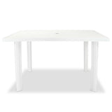 Garden Table White 126x76x72 cm Plastic