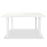 Garden Table White 126x76x72 cm Plastic - Front View