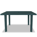 Garden Table Green 126x76x72 cm Plastic - Front View
