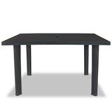 Garden Table Anthracite 126x76x72 cm Plastic - Front View