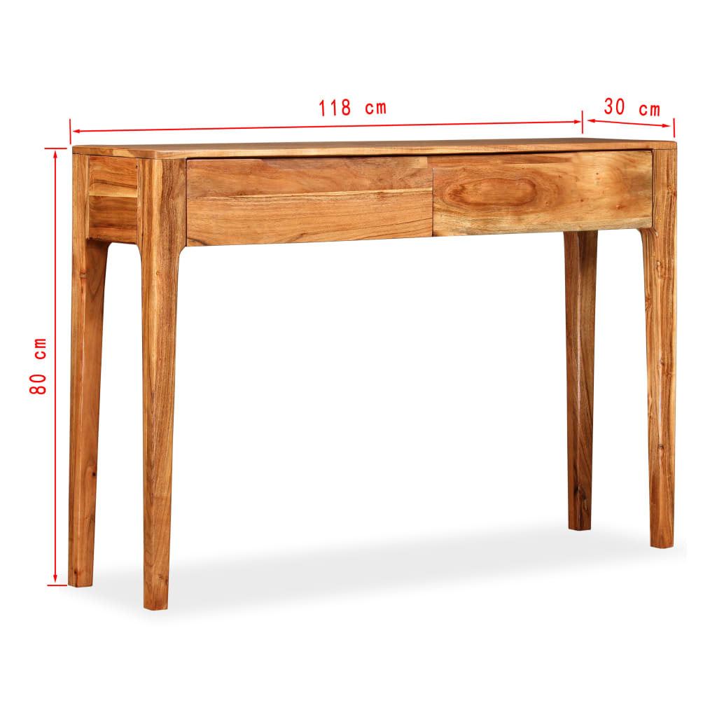 Console Table Solid Wood 118x30x80 cm