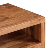 TV Cabinet Solid Acacia Wood with Carved Doors 117x30x40 cm - Low Angle