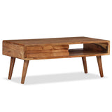 Coffee Table Solid Wood with Carved Drawer 100x50x40 cm - Extra Image
