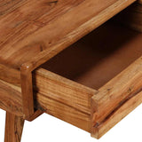 Coffee Table Solid Wood with Carved Drawer 100x50x40 cm - 45-Degree Angle