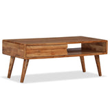 Coffee Table Solid Wood with Carved Drawer 100x50x40 cm - Extra Image