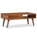 Coffee Table Solid Wood with Carved Drawer 100x50x40 cm - Extra Image