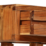 Console Table Solid Acacia Wood with Carved Drawers 118x30x80cm - Low Angle