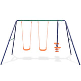 Swing Set with 4 Seats Orange - Front View
