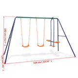 Swing Set With 4 Seats Orange