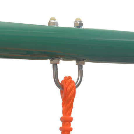 Swing Set With Slide And 3 Seats Orange