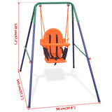Toddler Swing Set with Safety Harness Orange - Close-Up Angle