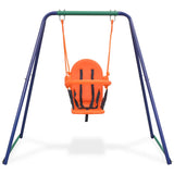 2-In-1 Single Swing And Toddler Swing Orange - Rear View