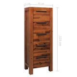 Chest of Drawers Solid Acacia Wood 45x32x115 cm - Extra Image