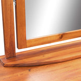 Dressing Table with Stool and Mirror Solid Acacia Wood - 45-Degree Angle