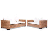 15 Piece Sofa Set Natural Rattan