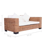 15 Piece Sofa Set Natural Rattan
