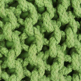 Hand-Knitted Pouffe Cotton 50x35 cm Green - Front View