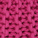 Hand-Knitted Pouffe Cotton 50x35 cm Pink - Front View