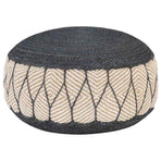 Woven/Knitted Pouffe Jute Cotton 50x30 cm Blue