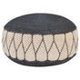 Woven/Knitted Pouffe Jute Cotton 50x30 cm Blue