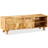 TV Cabinet Solid Mango Wood 118x35x40 cm - Front View