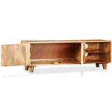 TV Cabinet Solid Mango Wood 118x35x40 cm - Top-Down View