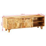 TV Cabinet Solid Mango Wood 118x35x40 cm - Low Angle