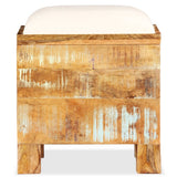 Storage Bench Solid Reclaimed Wood 40x40x45 cm - Front View
