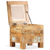 Storage Bench Solid Reclaimed Wood 40x40x45 cm - Top-Down View
