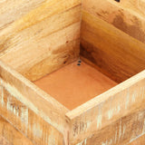 Storage Bench Solid Reclaimed Wood 40x40x45 cm - Close-Up Angle