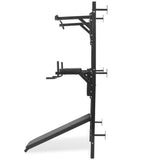Wall-mounted Multi-functional Fitness Power Tower Black - Front View