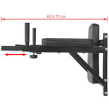 Wall-mounted Fitness Dip Station Black - Close-Up Angle