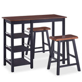 Bar Set 3 Pieces MDF Black - Front View