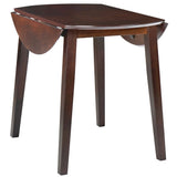 Drop-leaf Dining Table Round MDF Brown - Front View