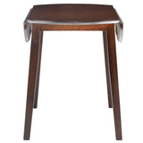 Drop-leaf Dining Table Round MDF Brown - Side View