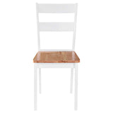 Dining Chairs 2 pcs White Solid Rubber Wood - Front View