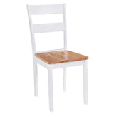 Dining Chairs 2 pcs White Solid Rubber Wood - Side View