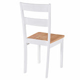 Dining Chairs 2 pcs White Solid Rubber Wood - 45-Degree Angle