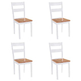 Dining Chairs 4 pcs White Solid Rubber Wood