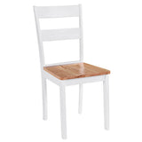 Dining Chairs 4 pcs White Solid Rubber Wood - Front View
