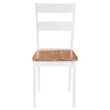 Dining Chairs 4 pcs White Solid Rubber Wood - Side View