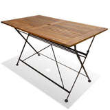 5 Piece Folding Outdoor Dining Set Solid Acacia Wood