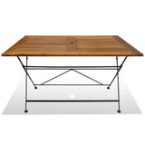 5 Piece Folding Outdoor Dining Set Solid Acacia Wood - Side View