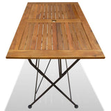 5 Piece Folding Outdoor Dining Set Solid Acacia Wood - Top-Down View