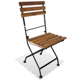 5 Piece Folding Outdoor Dining Set Solid Acacia Wood - Low Angle