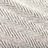 Throw Cotton Herringbone 125x150 cm Grey - Rear View