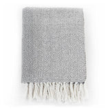Throw Cotton Herringbone 160x210 cm Grey